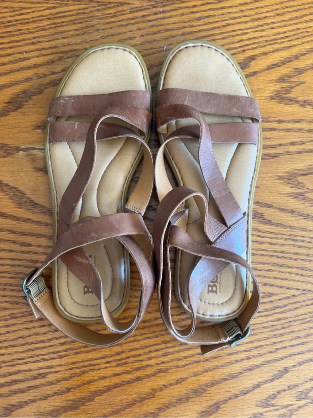 Born Brown Strappy Leather Sandals